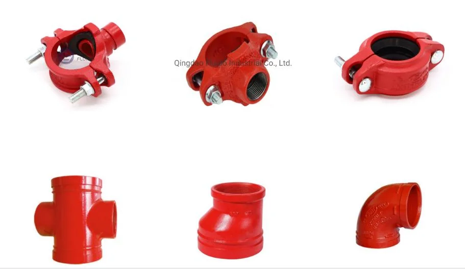 High Quality Joint Ductile Iron Pipe Casting Ductile Iron Fire Grooved Equal Tee Fittings